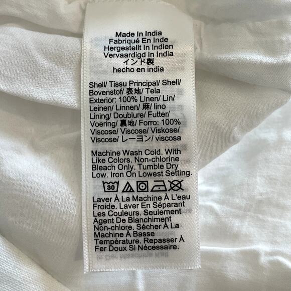 J.Crew Gathered Popover Dress Mini Linen Long Sleeve Beach Holiday CJ500 White M - Picture 16 of 16